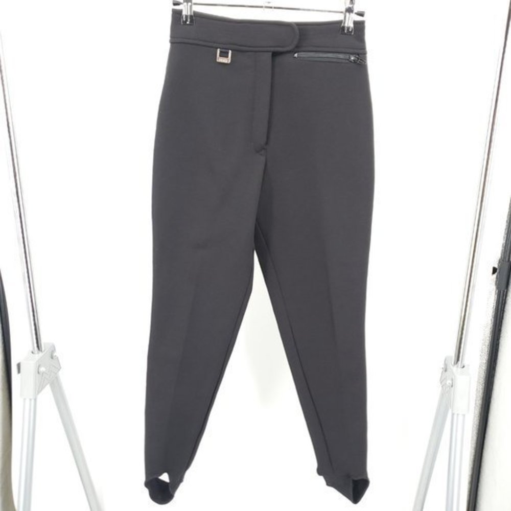 Vintage Fera International Ski Pants Women's 4R Wool Nylon Stirrups Black